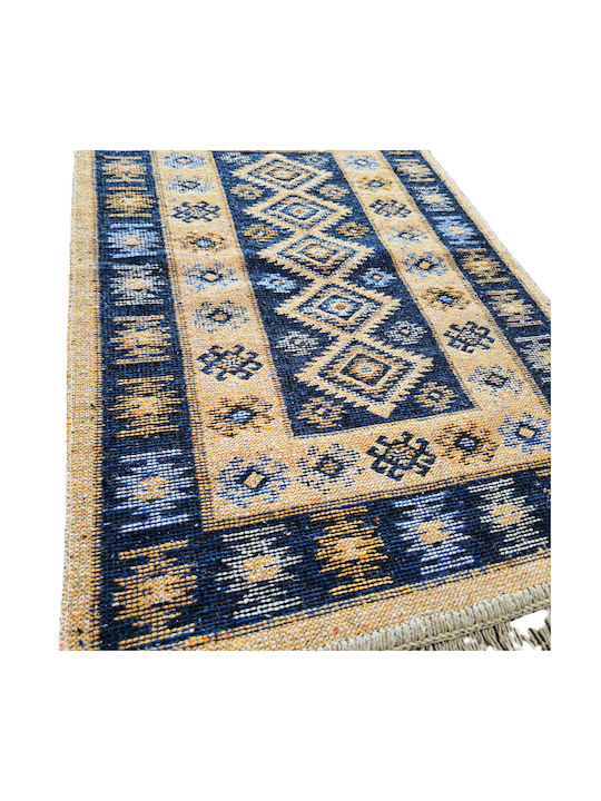 Kotonia Home Wohnzimmer Teppich Rechteckig Blau 60x90cm