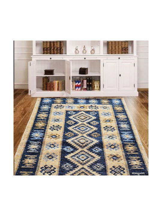 Kotonia Home Wohnzimmer Teppich Rechteckig Blau 60x90cm