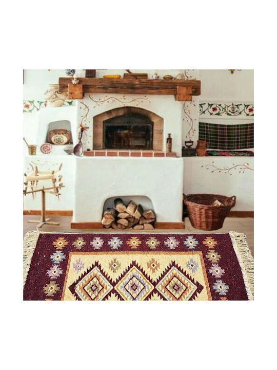 Kotonia Home Kotonia Home Wohnzimmer Teppich Rechteckig Burgundisch 60x90cm