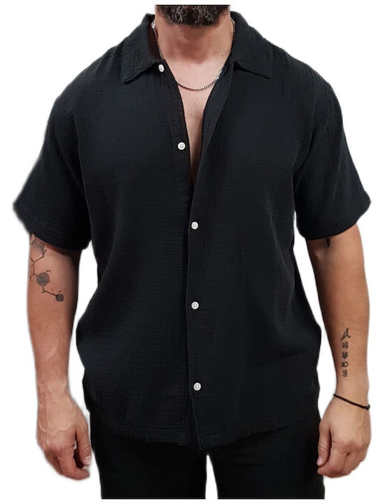Short Sleeve Shirt in Regular Fit Black