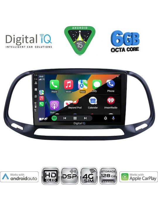 Digital IQ Car Audio System for Opel Combo Fiat Doblo 2015-2018 Bluetooth USB WiFi GPS Apple CarPlay Android Auto with 9" Touch Screen
