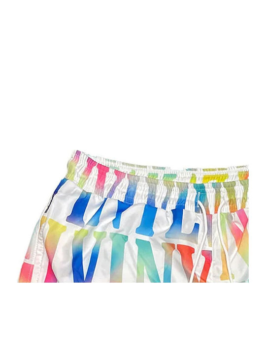 Men's Swimwear Shorts White with Patterns