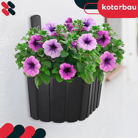Kotarbau Σετ 4 Γλάστρες Πλαστικές Rustic White