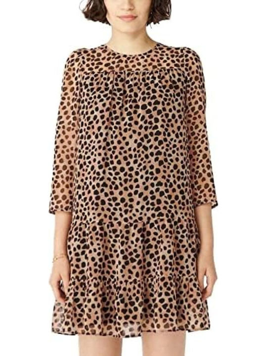 Naf Naf Women's Dress Roar Leopard Print Straight Loose M
