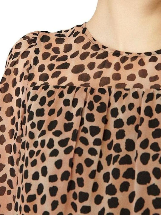 Naf Naf Women's Dress Roar Leopard Print Straight Loose M