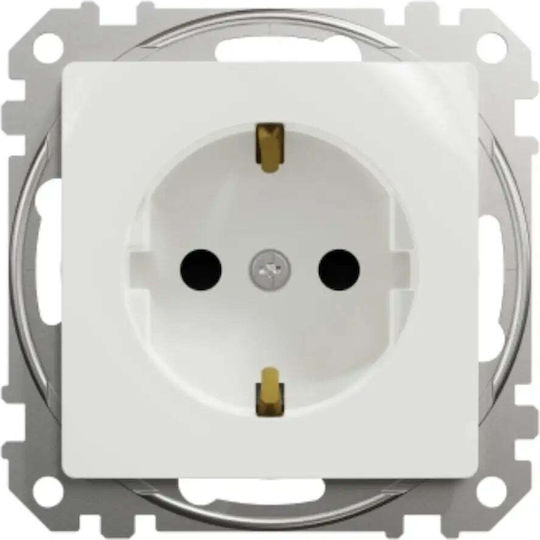 Schneider Electric Μονή Πρίζα Ρεύματος Λευκή