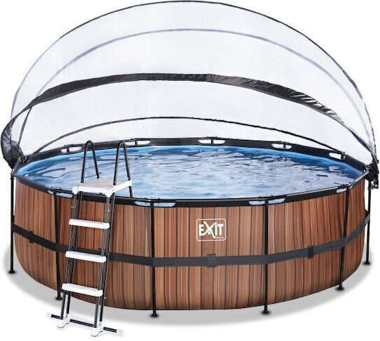 Exit Toys Round Wooden Swimming Pool 450x122cm Brown