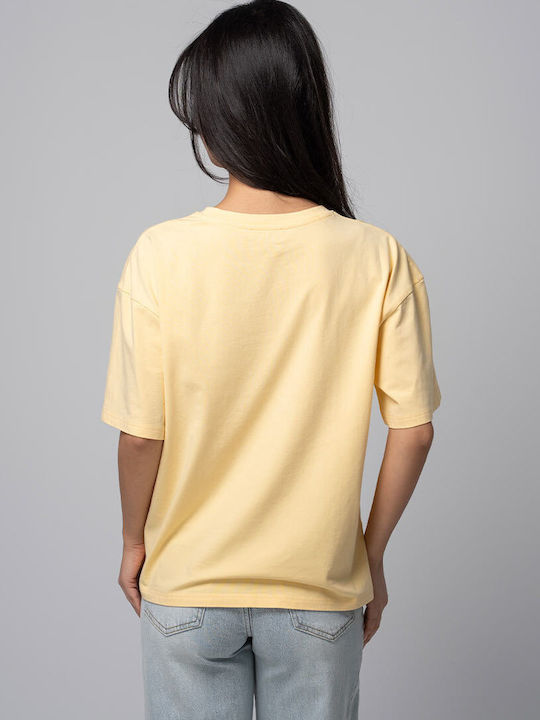 Bianca Bluza Damă Oversized Tricou Galben
