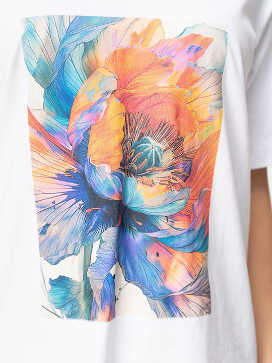 Beth Tricou Damă Floral Alb