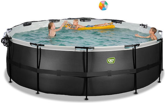 Exit Toys Кръгъл Басейн С Метална Рамка 488x122см Черен