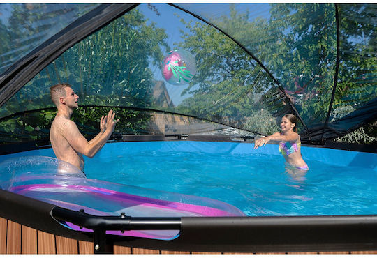 Exit Toys Runde Schwimmbecken Holz 450x122cm Braune