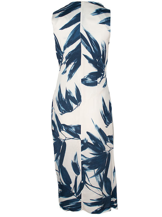 Summer Evening Satin Dress Drape with Tearing Blue