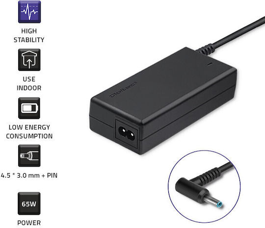 Qoltec Laptop Charger 65W 19.5V 3.33A for Compaq without Power Cable