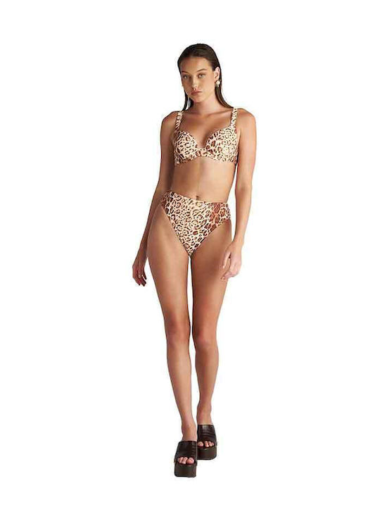 Bikini Slip Talie Înaltă Bej