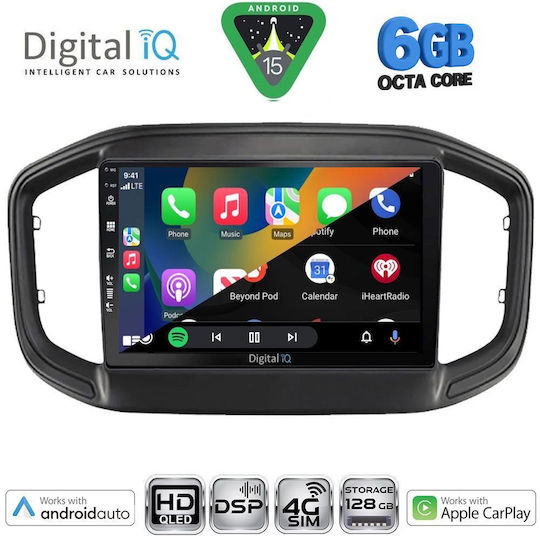 Digital IQ Car Audio System for Fiat Strada Bluetooth USB WiFi GPS Apple CarPlay Android Auto with 9" Touch Screen