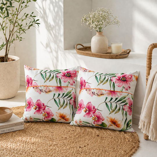 Kotonia Home Μαξιλάρι Καναπέ από 100% Βαμβάκι Πολύχρωμο 50x50εκ.