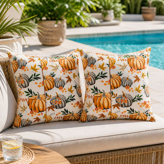 Kotonia Home Μαξιλάρι Καναπέ από 100% Βαμβάκι Πολύχρωμο 50x50εκ.