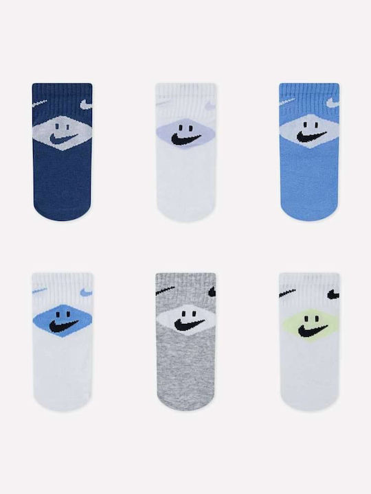 Nike Kids Ankle Socks Smiley Mystic Navy 6 Pairs