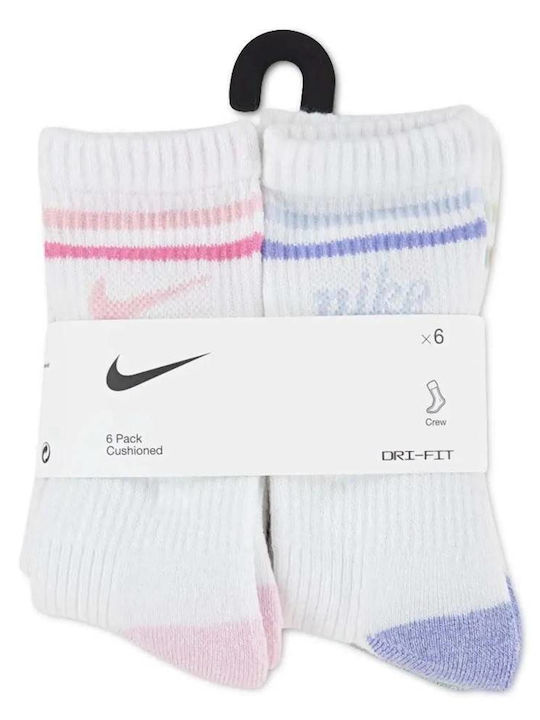 Nike Παιδικές Κάλτσες Super Soft Marl Micro White 6 Ζευγάρια