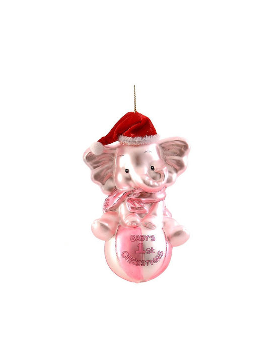 Χριστουγεννιάτικο Στολίδι Baby First Christmas Elephant Ροζ