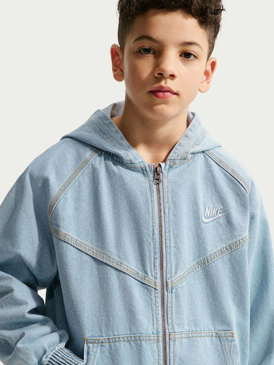 Kids Sports Jacket with Hood Light Blue