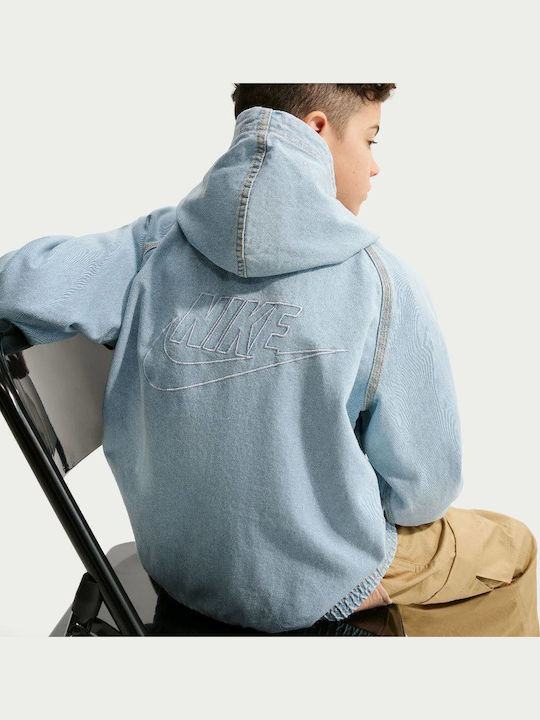 Kids Sports Jacket with Hood Light Blue