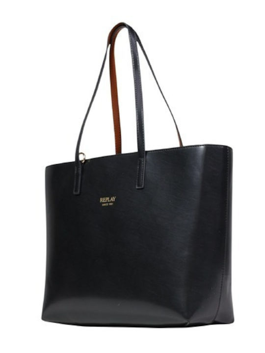 Women's Bag Shopper Shoulder Double-Sided Black / Tan with Accompanying Vinyl Inner Pouch FW3553.007.A2003E-X083