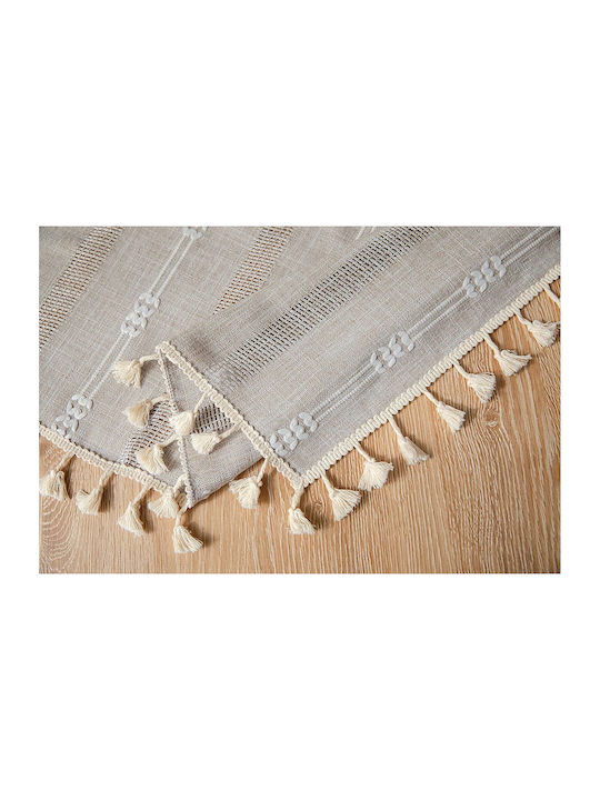 FRIPIA Față De Masă Din In Cu Broderie Bej 140x220cm