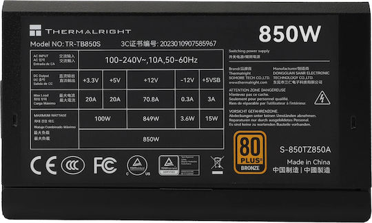 Thermalright TR-TB850S 850W Negru Sursă De Alimentare Complet Modular 80 Plus Bronze