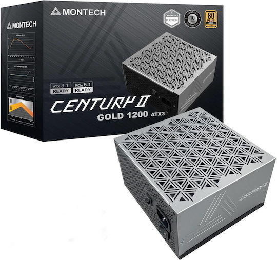 Montech Century II 1200W Сив Компютърно захранване Пълен модул 80 Plus Gold