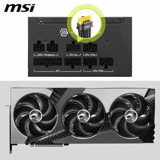 MSI MAG A750GLS 750W Black Computer Power Supply Full Modular 80 Plus Gold