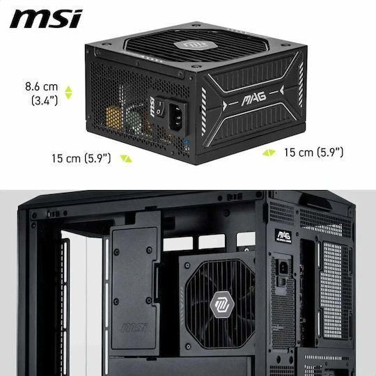 MSI MAG A750GLS 750W Black Computer Power Supply Full Modular 80 Plus Gold