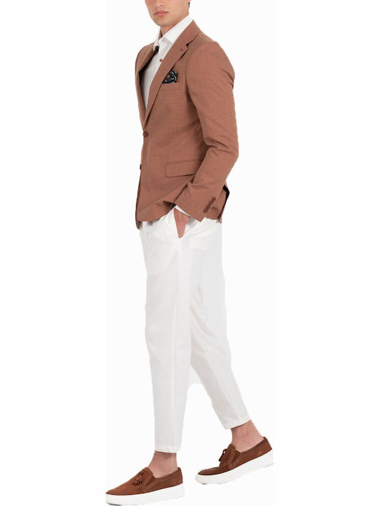 Summer Men's Suit Jacket with Slim Fit Bordeau