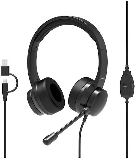 Port Designs On Ear Căști Multimedia cu microfon și conexiune USB-A 901605