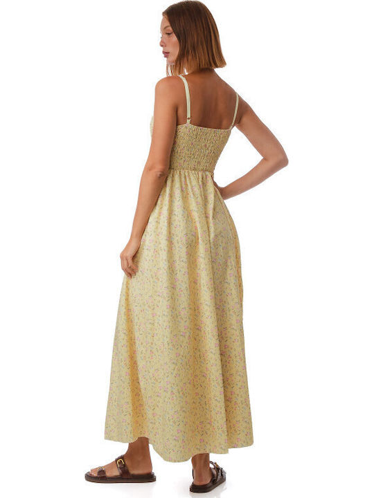 Sommer Midi Damenkleid Gelbe