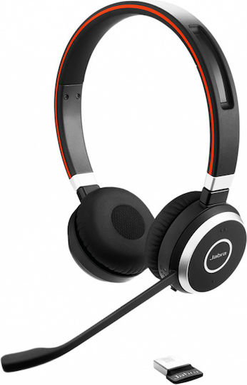 Jabra Evolve 65 TE Ασύρματα On Ear Multimedia Ακουστικά με μικρόφωνο και σύνδεση Bluetooth / USB-A