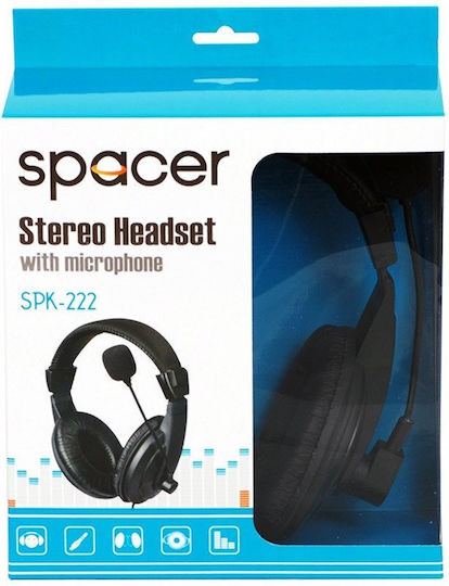 Spacer SPK-222 On Ear Căști Multimedia cu microfon și conexiune Jack de 3,5 mm