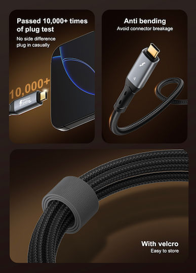 Ldnio Braided USB 4 Video Cable USB-C male - USB-C 240W Μαύρο 1m