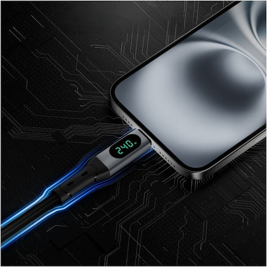 4Smarts LED / Magnetic USB 4 Video Cable USB-C male - USB-C 240W PD Μαύρο 1.5m 541438