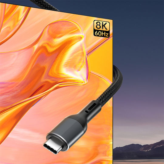Wiwu Cablu Video USB 3.2 USB-C Masculin - USB-C 240W Power Delivery Verde 1m