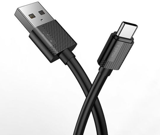 T-Phox USB 2.0 Cable USB-C male - USB-A Μαύρο 2m