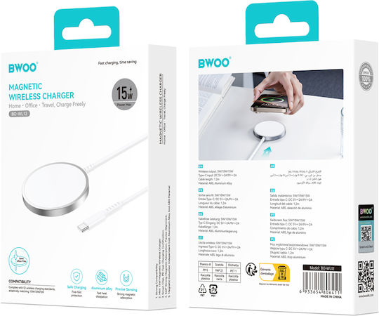 BWOO X211C Braided USB 2.0 Cable USB-C male - USB-A 15W PD Μαύρο 1m X211C