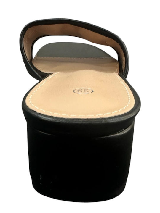 Mules With Low Heel In Black Colour