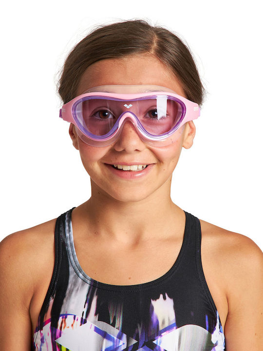 Arena One Mask Swimming Goggles Kids with Anti-Glare Lenses Purple