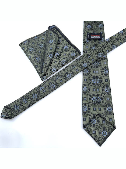 Legend Accessories Set of Men's Printed Ties in Green Colour