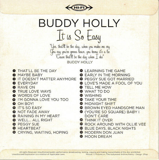 Buddy Holly It Is So Easy Gold 1 Vinyl