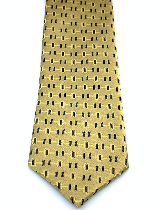 Legend Accessories Σετ Ανδρικής Γραβάτας με Σχέδια σε Χρυσό Χρώμα