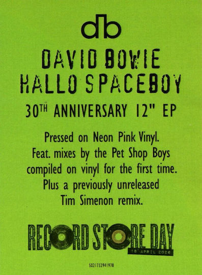 David Bowie Hall Spaceboy 12'' Ep Neon Pink Vinyl Rsd '26