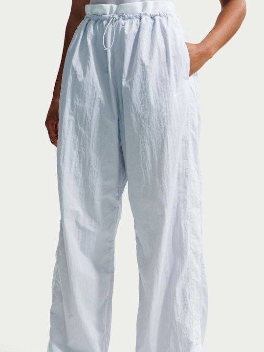 Nsw Women's High Rise Fabric Trousers in Loose Fit Platinum