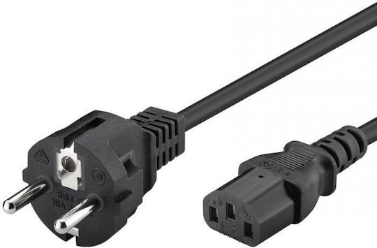 Powertech Schuko - Schuko Cable 1m Μαύρο CAB-P048